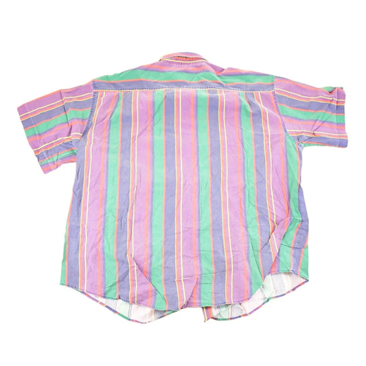 Vintage 1990s Todays News Striped Button Up Shirt Men's XXL from propervintagecanada