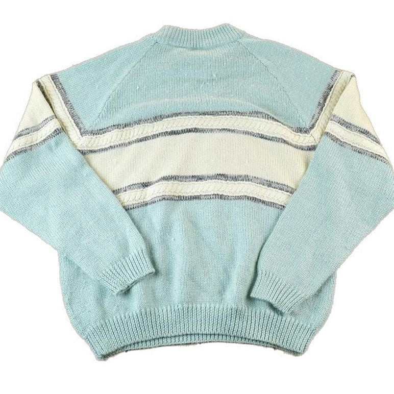 Vintage 1990s Together Wool Blend Knit Abstract Pattern Crewneck Sweater Men's XL from propervintagecanada