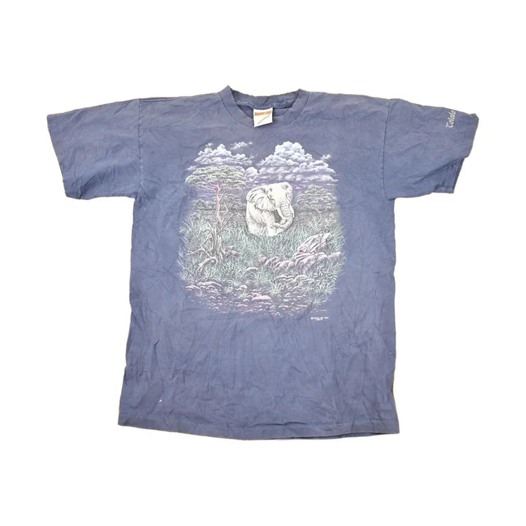 Vintage 1990s Toledo Embroidered Elephant Souvenir Travel T-Shirt Men's M from propervintagecanada