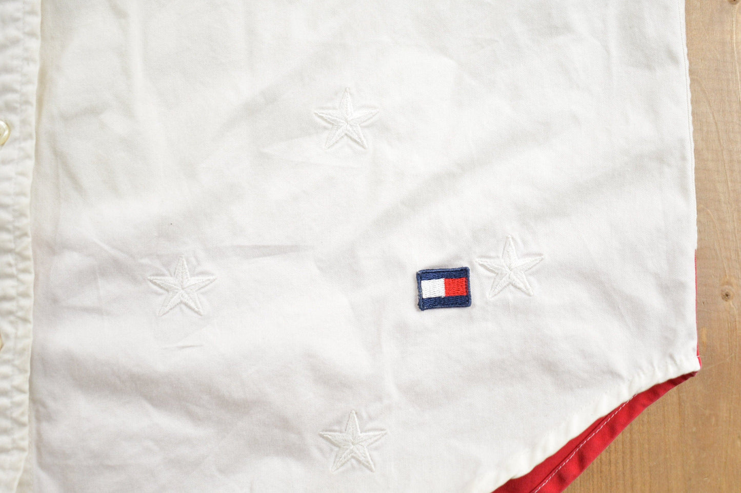 Vintage 1990s Tommy Hilfiger American Flag Stars & Stripes Button Up Vest Women's S from propervintagecanada