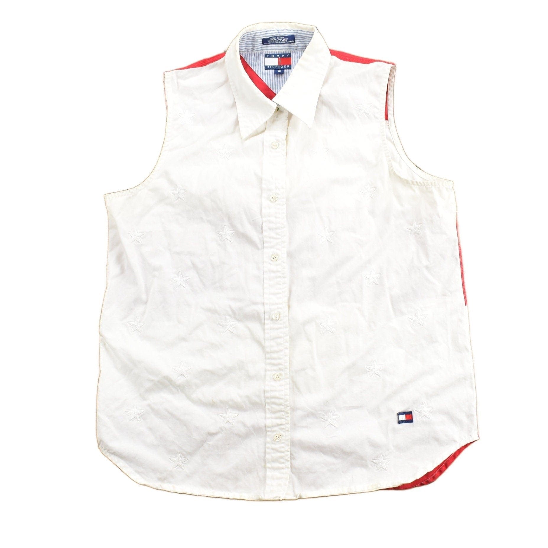 Vintage 1990s Tommy Hilfiger American Flag Stars & Stripes Button Up Vest Women's S from propervintagecanada