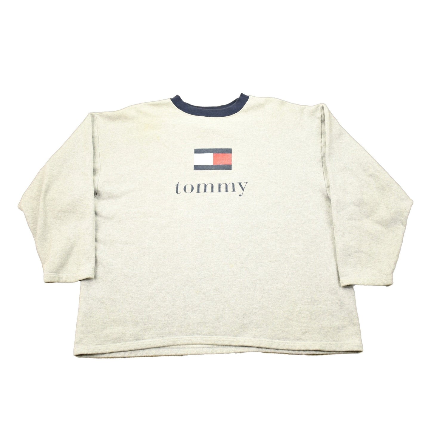 Vintage 1990s Tommy Hilfiger Big Flag Crewneck Sweatshirt Made In USA Men's XL from propervintagecanada
