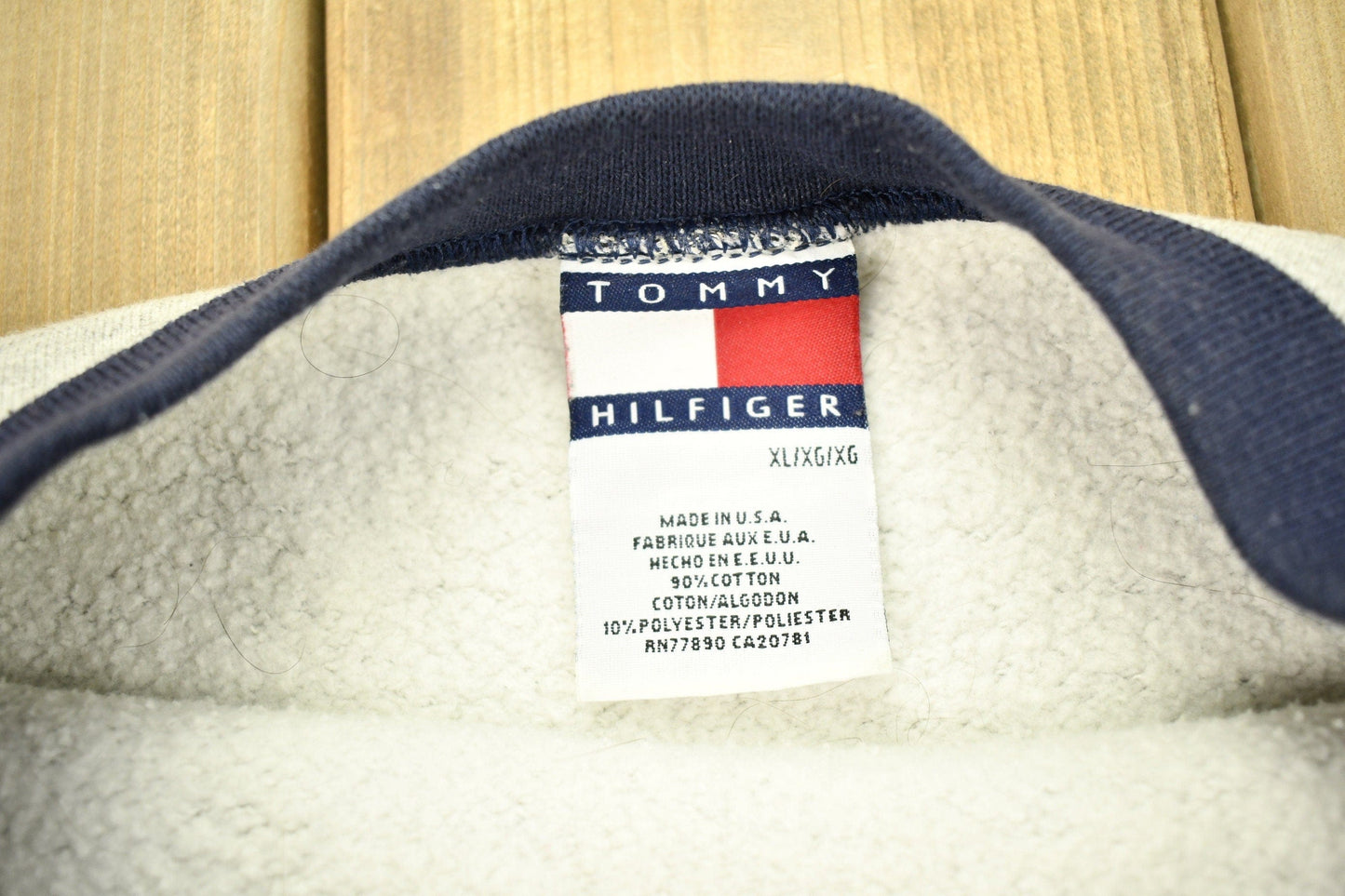Vintage 1990s Tommy Hilfiger Big Flag Crewneck Sweatshirt Made In USA Men's XL from propervintagecanada