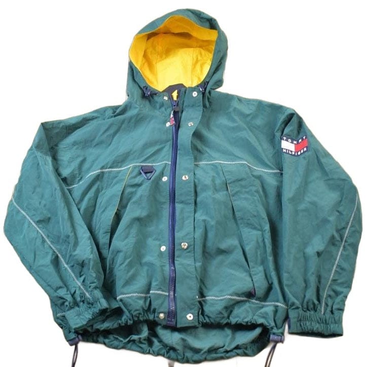 Vintage 1990s Tommy Hilfiger Big Flag Full Zip Windbreaker Jacket Men's Large from propervintagecanada