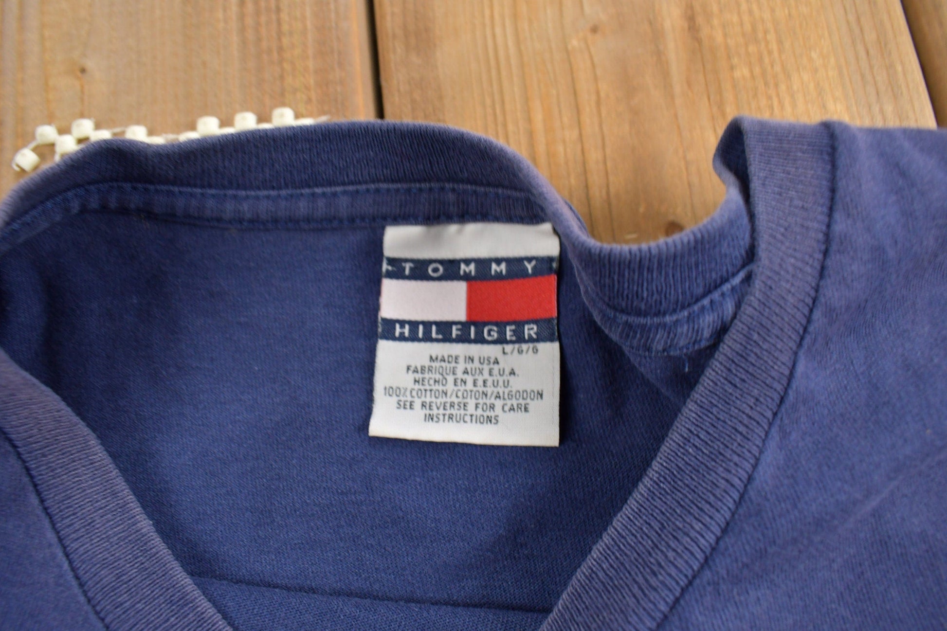 Vintage 1990s Tommy Hilfiger Big Flag Graphic T Shirt from propervintagecanada
