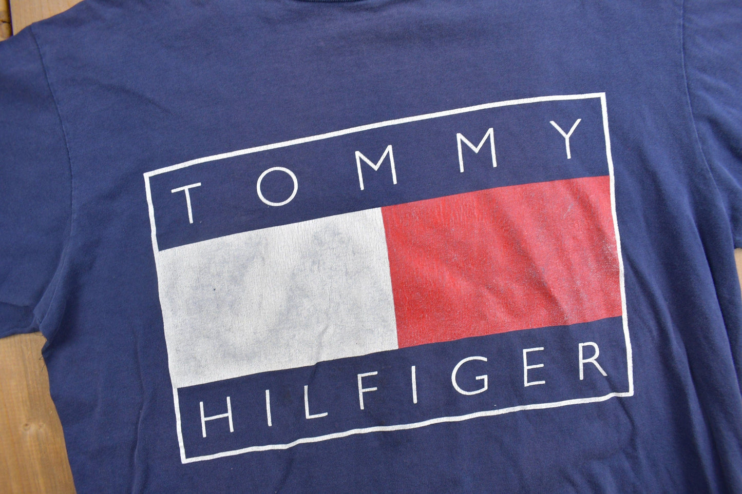 Vintage 1990s Tommy Hilfiger Big Flag Graphic T Shirt from propervintagecanada