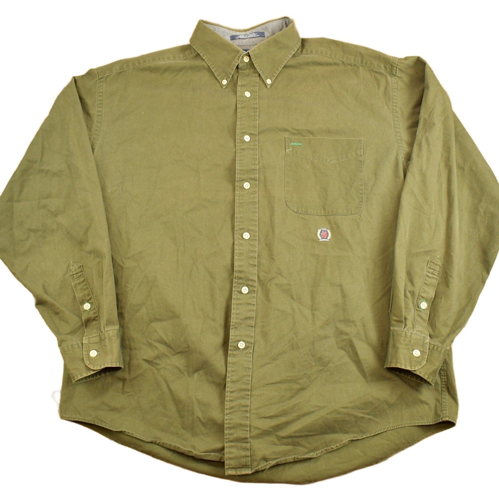 Vintage 1990s Tommy Hilfiger Blank Button Up Shirt Men's Large from propervintagecanada