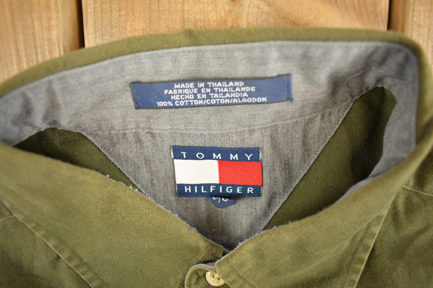 Vintage 1990s Tommy Hilfiger Blank Button Up Shirt Men's Large from propervintagecanada