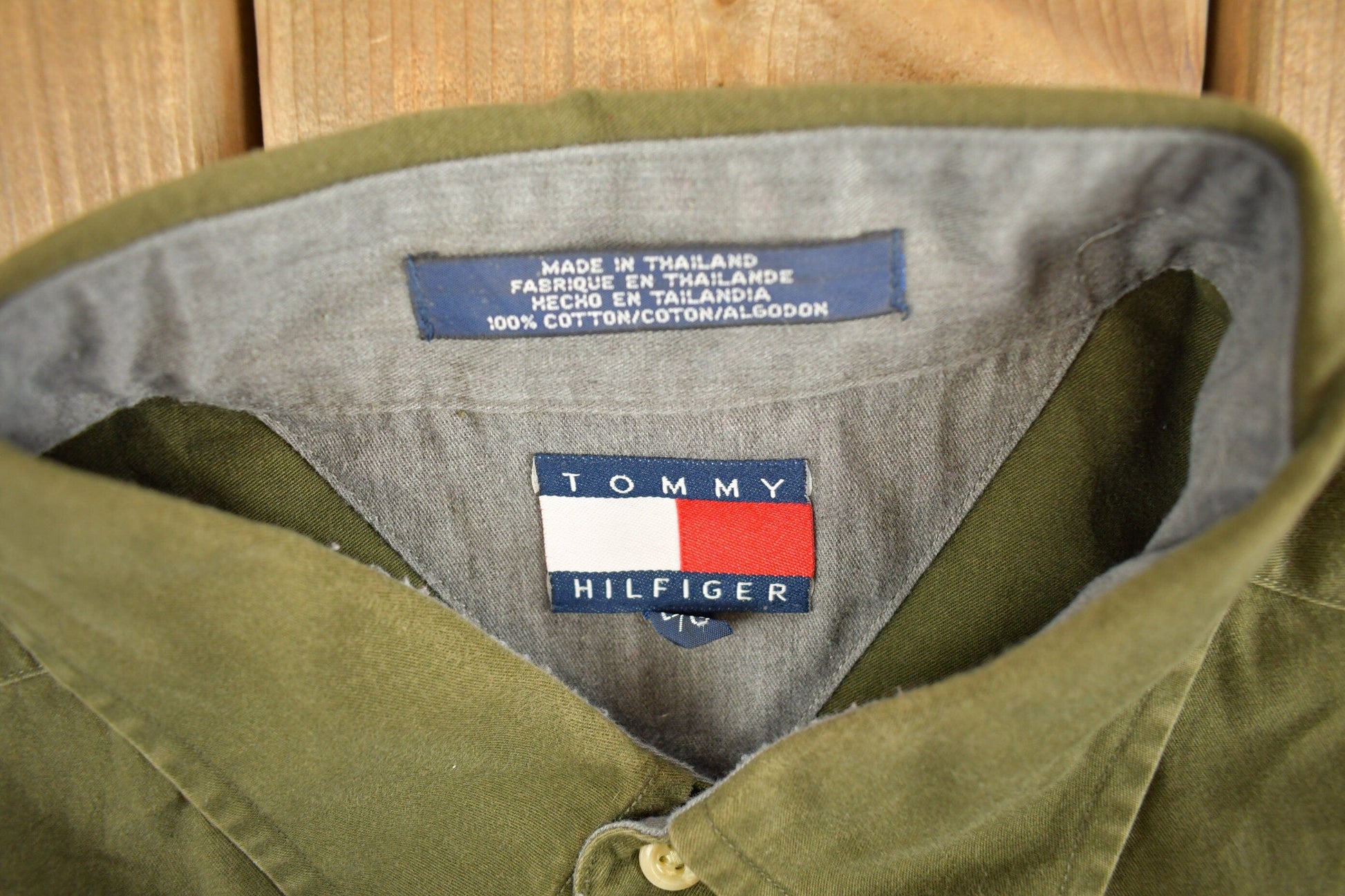 Vintage 1990s Tommy Hilfiger Blank Button Up Shirt Men's Large from propervintagecanada
