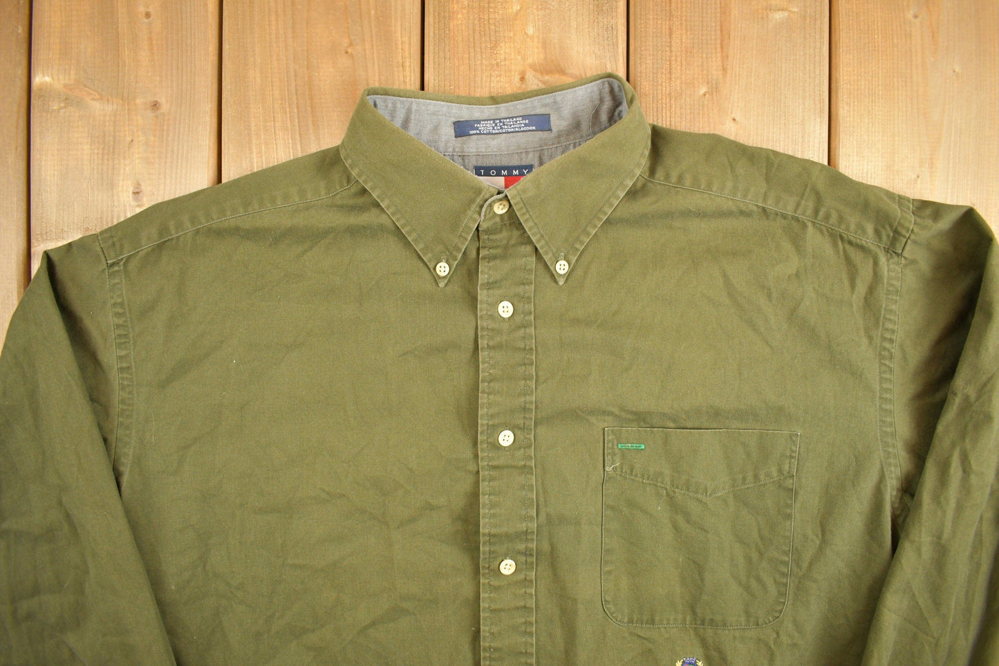 Vintage 1990s Tommy Hilfiger Blank Button Up Shirt Men's Large from propervintagecanada