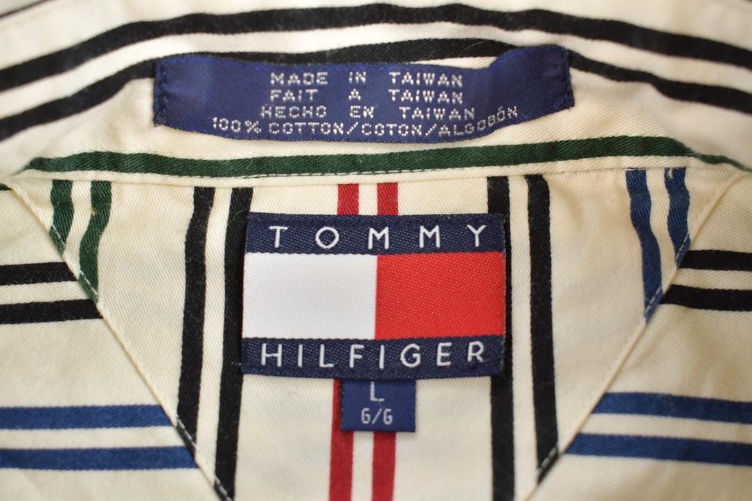 Vintage 1990s TOMMY HILFIGER Blank Button Up Shirt Men's Large from propervintagecanada