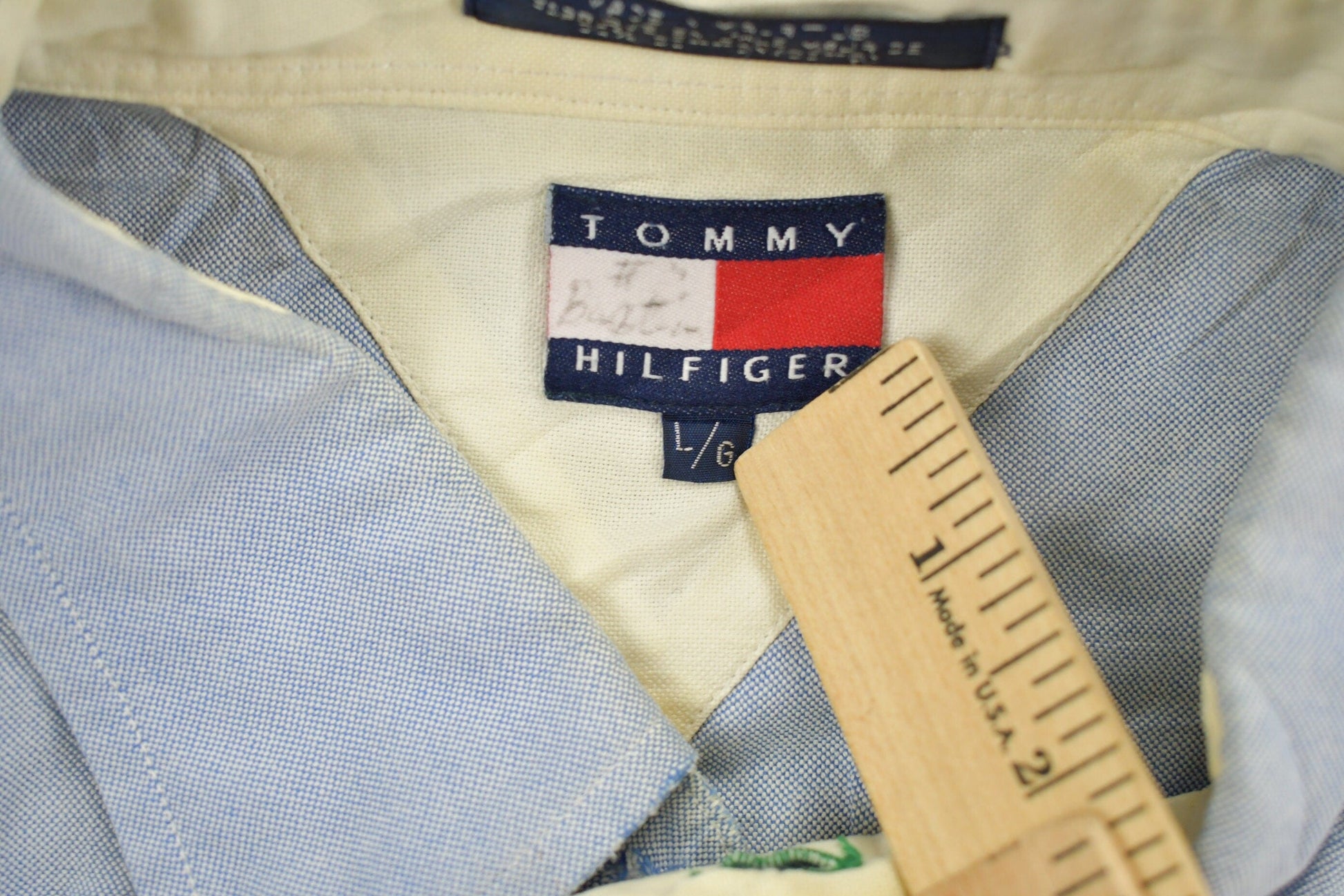 Vintage 1990s Tommy Hilfiger Blank Button Up Shirt Men's Large from propervintagecanada