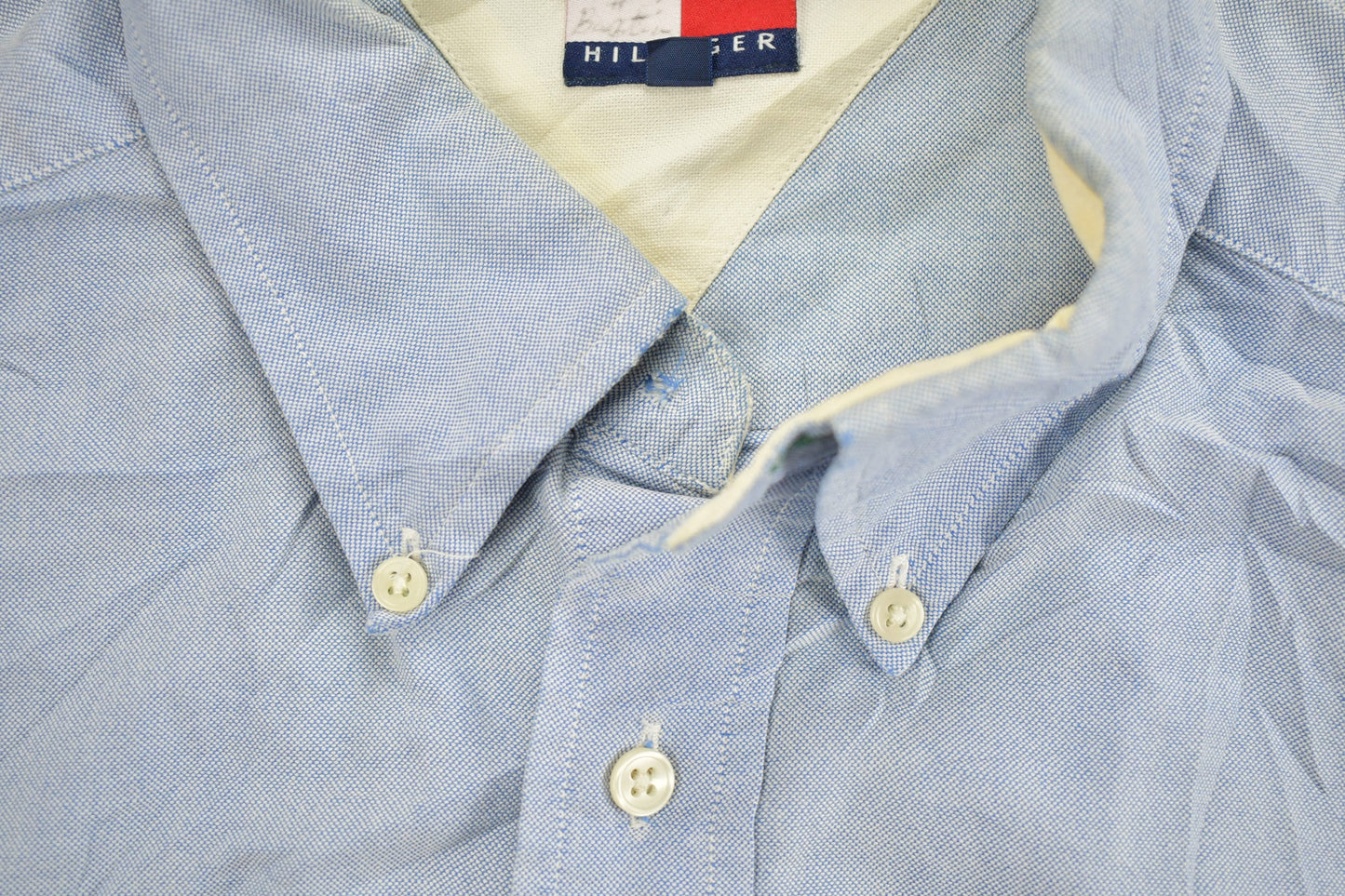 Vintage 1990s Tommy Hilfiger Blank Button Up Shirt Men's Large from propervintagecanada