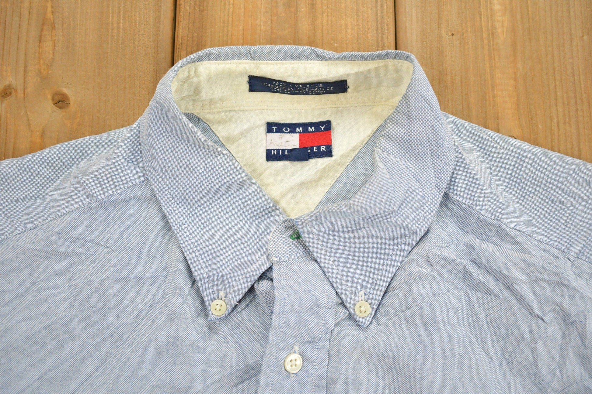 Vintage 1990s Tommy Hilfiger Blank Button Up Shirt Men's Large from propervintagecanada