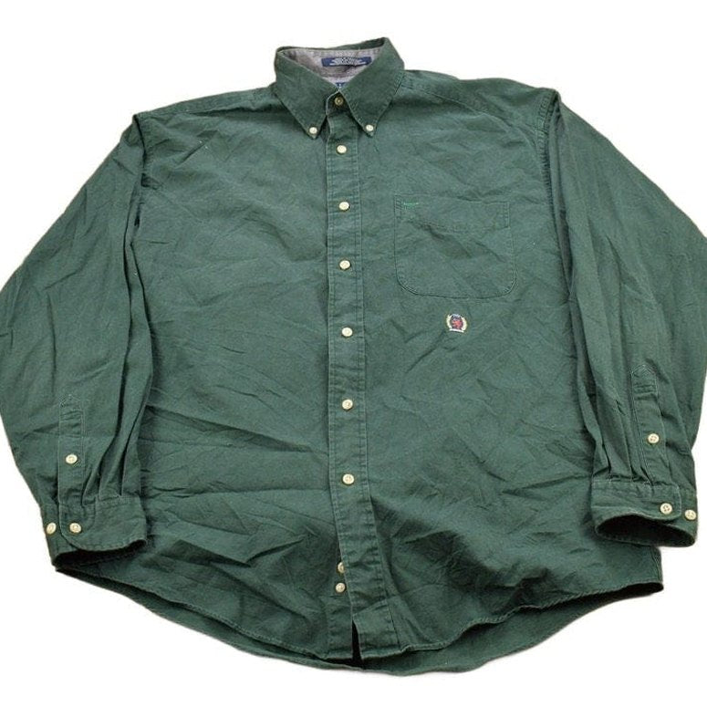 Vintage 1990s Tommy Hilfiger Blank Button Up Shirt Men's Medium from propervintagecanada