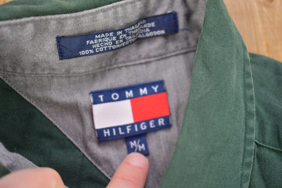 Vintage 1990s Tommy Hilfiger Blank Button Up Shirt Men's Medium from propervintagecanada