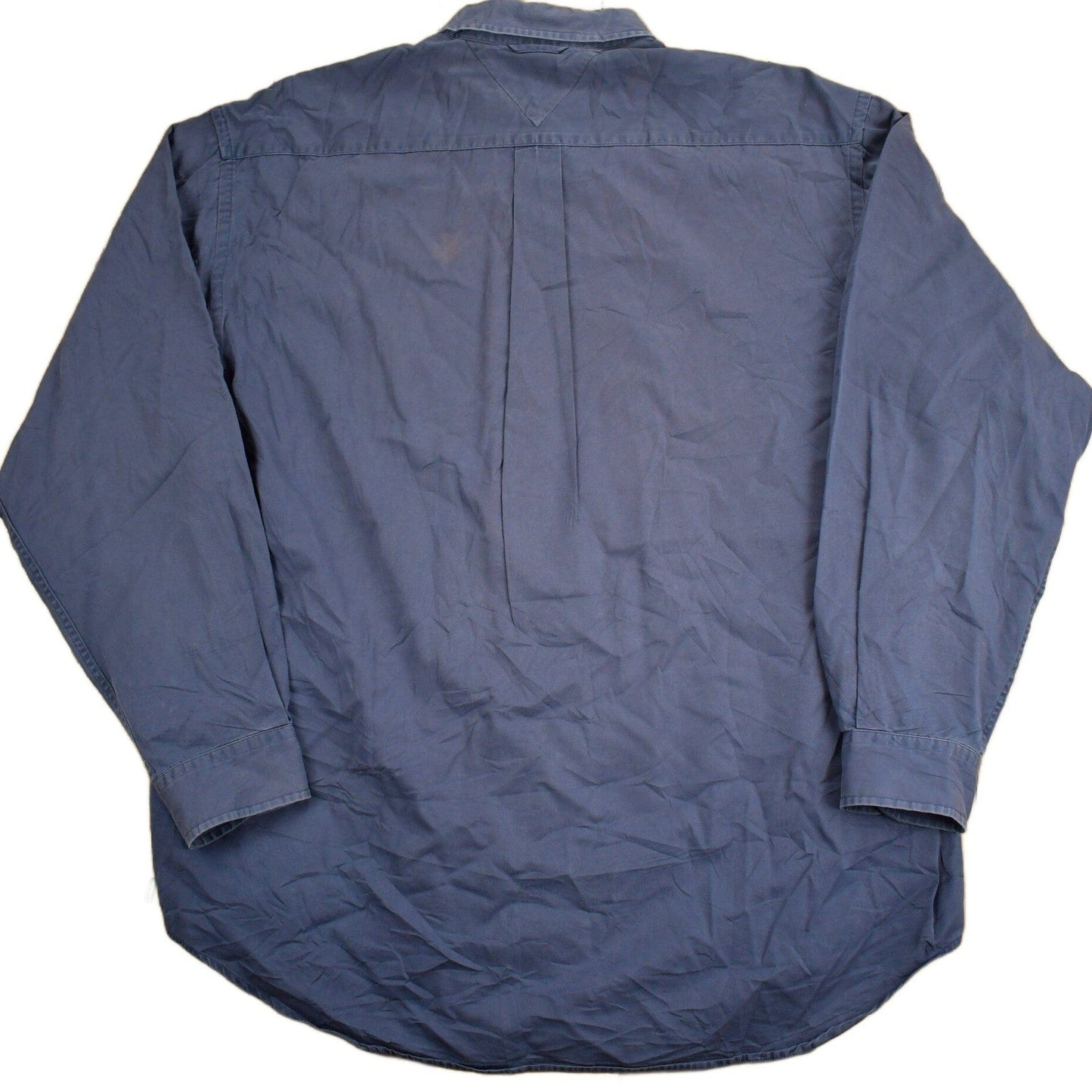 Vintage 1990s Tommy Hilfiger Blank Navy Button Up Shirt from propervintagecanada