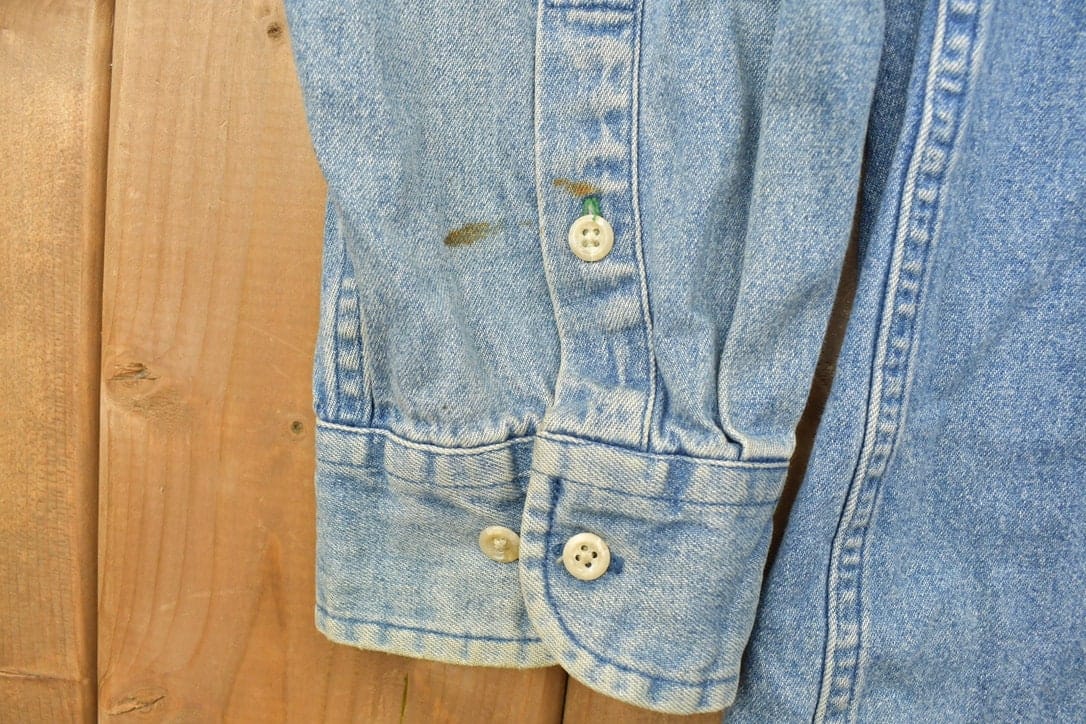 Vintage 1990s Tommy Hilfiger Button Up Denim Shirt Men's 2XL from propervintagecanada
