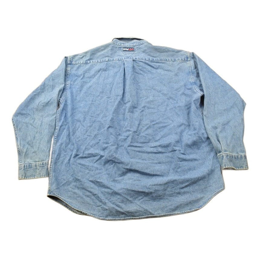 Vintage 1990s Tommy Hilfiger Button Up Denim Shirt Men's 2XL from propervintagecanada