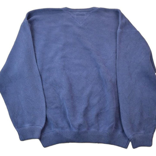 Vintage 1990s Tommy Hilfiger Classic Navy Knit Crewneck Sweater from propervintagecanada