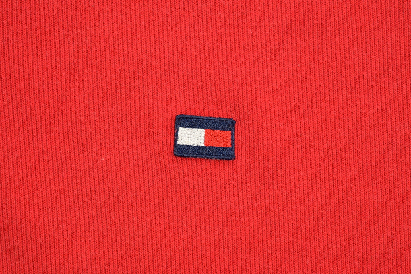 Vintage 1990s Tommy Hilfiger Collared Embroidered Quarter Zip Fleece Sweater Men's 2XL from propervintagecanada