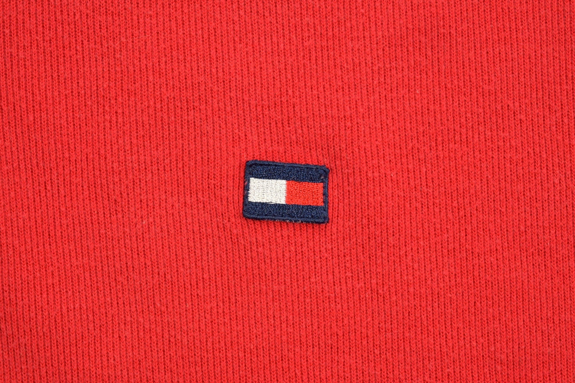 Vintage 1990s Tommy Hilfiger Collared Embroidered Quarter Zip Fleece Sweater Men's 2XL from propervintagecanada