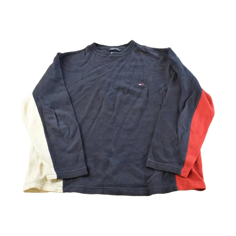 Vintage 1990s Tommy Hilfiger Colour Block Knit Sweater Men's L from propervintagecanada