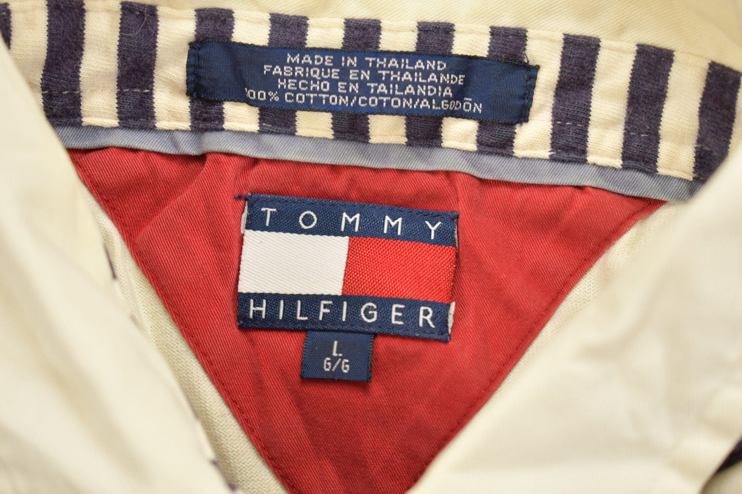 Vintage 1990s Tommy Hilfiger Crest Logo Polo Shirt Men's Large from propervintagecanada