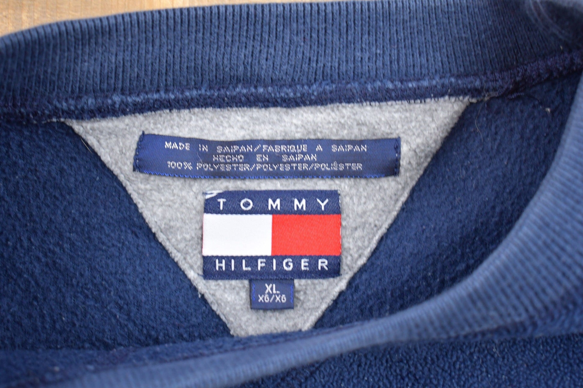 Vintage 1990s Tommy Hilfiger Embroidered Fleece Sweater Men's XL from propervintagecanada