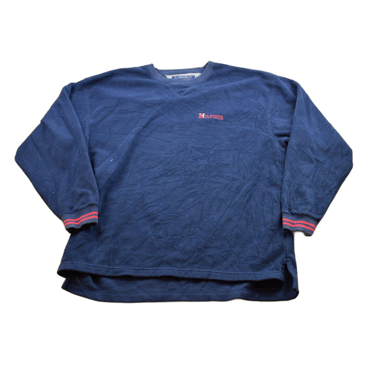 Vintage 1990s Tommy Hilfiger Embroidered Fleece Sweater Men's XL from propervintagecanada