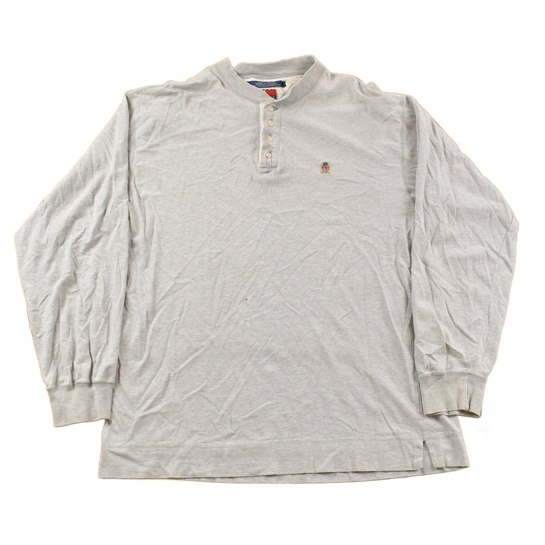 Vintage 1990s Tommy Hilfiger Embroidered Henley T-Shirt Men's Large from propervintagecanada