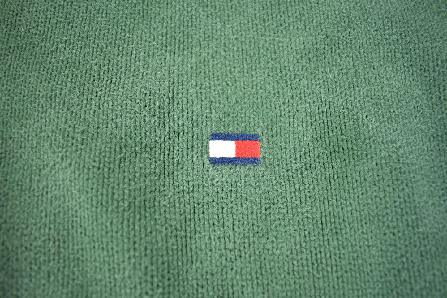 Vintage 1990s Tommy Hilfiger Embroidered Knit V-Neck Sweater Men's Large from propervintagecanada