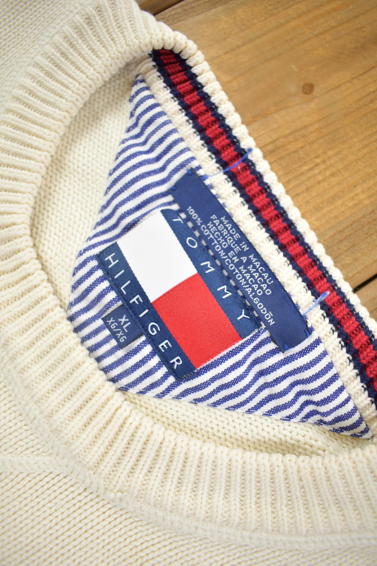 Vintage 1990s Tommy Hilfiger Embroidered Knitted Sweater from propervintagecanada