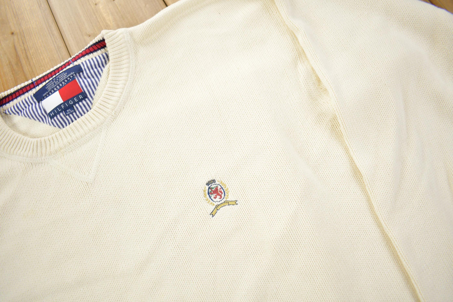 Vintage 1990s Tommy Hilfiger Embroidered Knitted Sweater from propervintagecanada