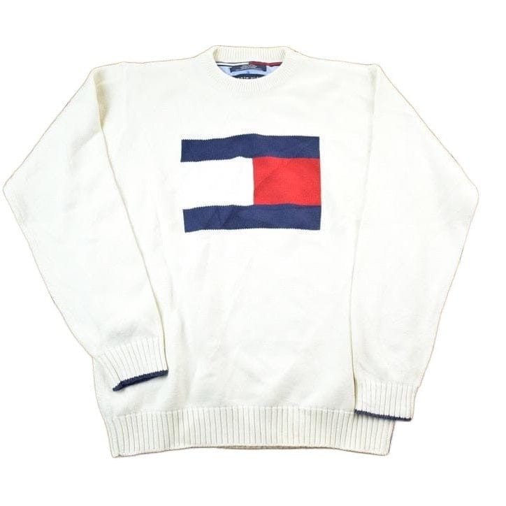 Vintage 1990s Tommy Hilfiger Embroidered Knitted Sweater Men's Large from propervintagecanada