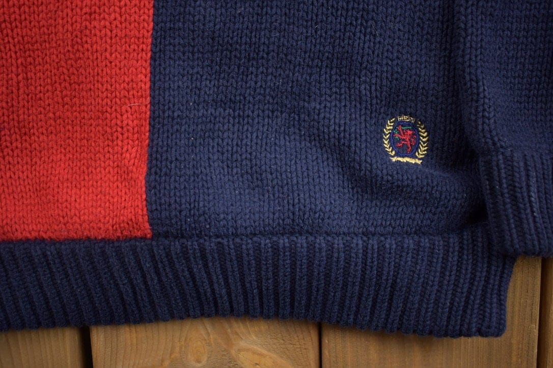 Vintage 1990s Tommy Hilfiger Embroidered Knitted Sweater Men's Large from propervintagecanada