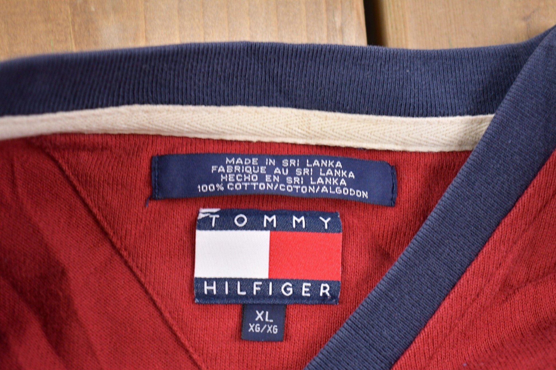 Vintage 1990s Tommy Hilfiger Embroidered Long Sleeve T-Shirt Men's XL from propervintagecanada