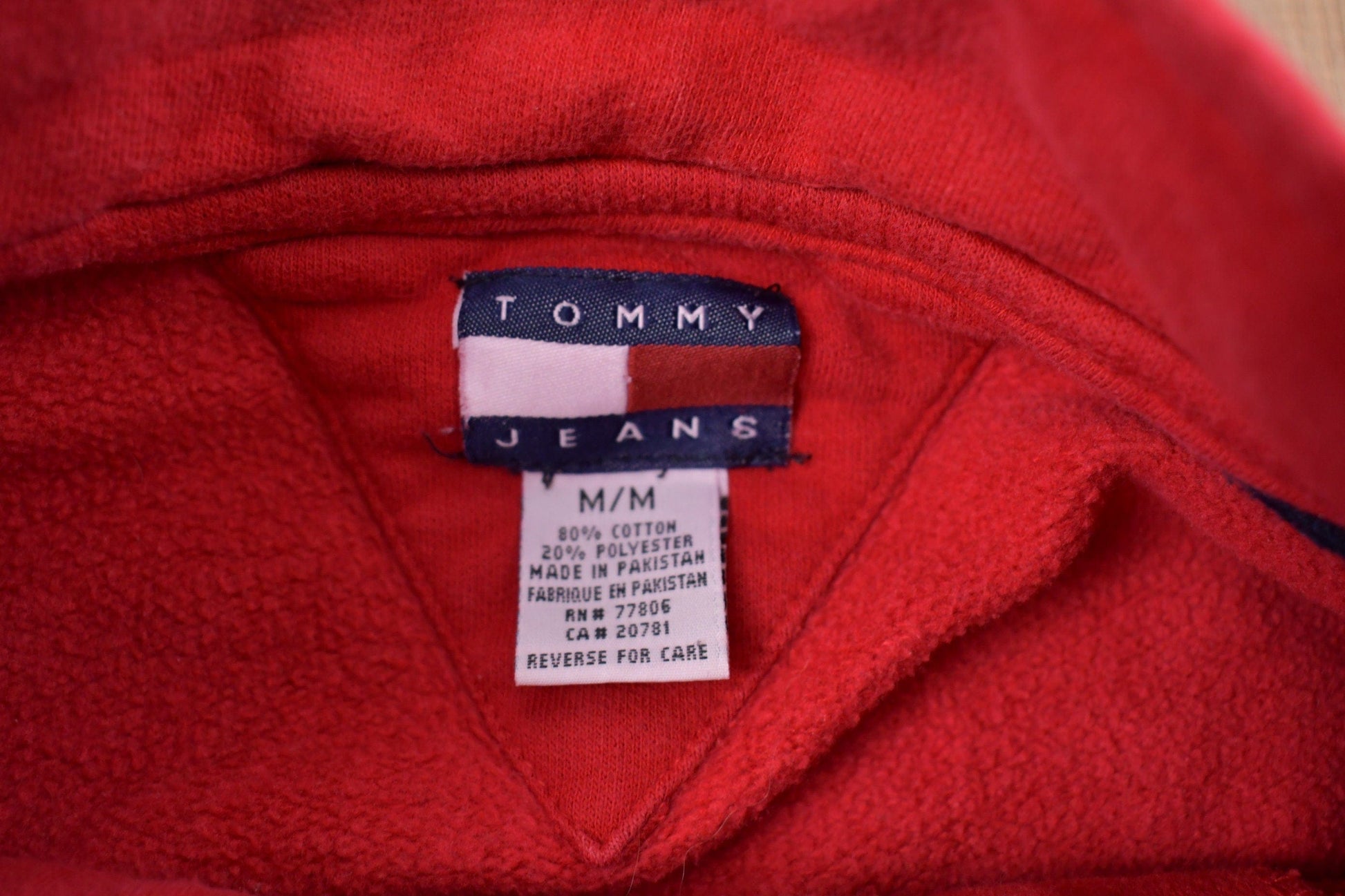 Vintage 1990s Tommy Hilfiger Embroidered Quarter Zip Sweatshirt Men's Medium from propervintagecanada