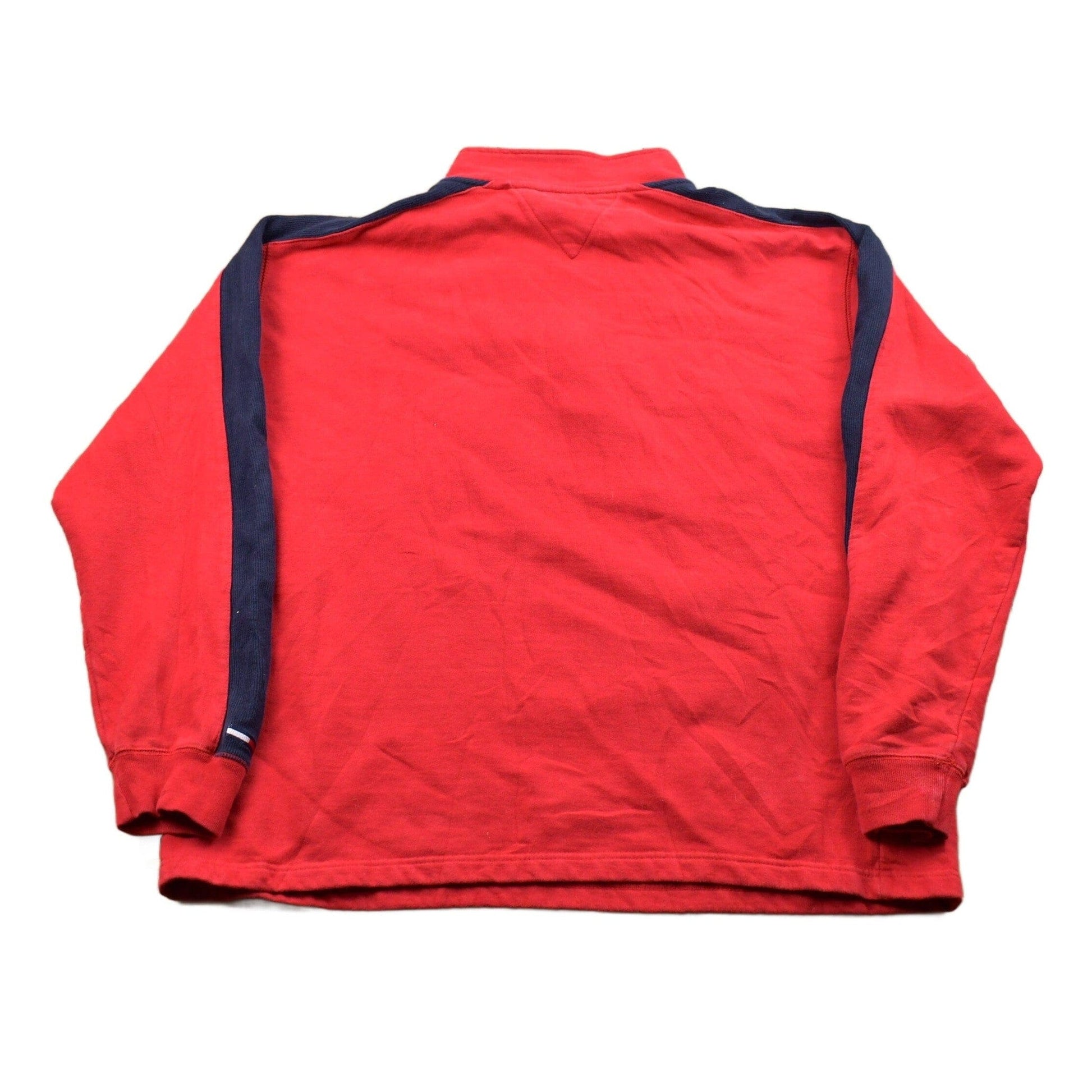 Vintage 1990s Tommy Hilfiger Embroidered Quarter Zip Sweatshirt Men's Medium from propervintagecanada