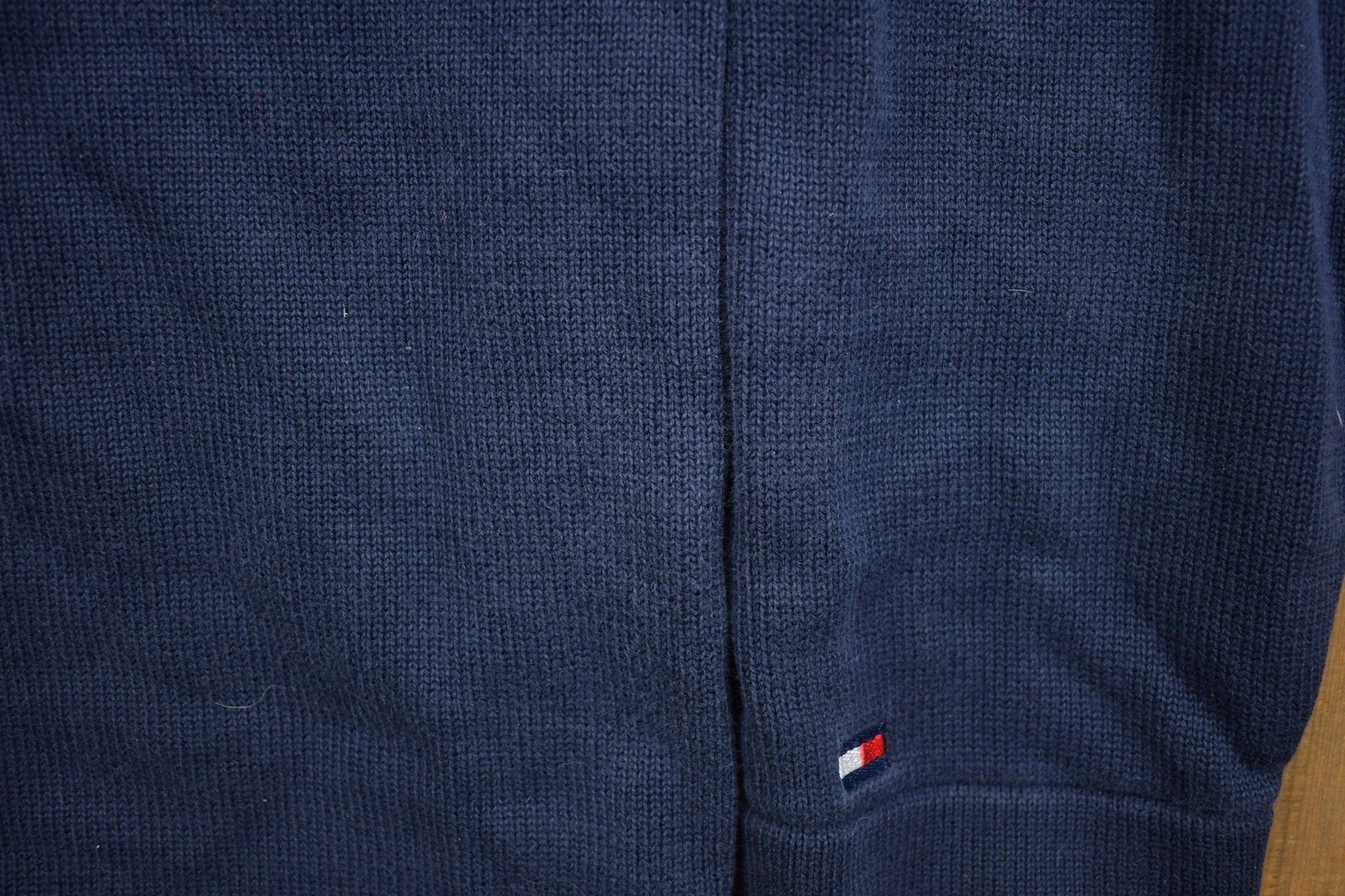 Vintage 1990s Tommy Hilfiger Embroidered Striped Knitted Sweater Men's Medium from propervintagecanada