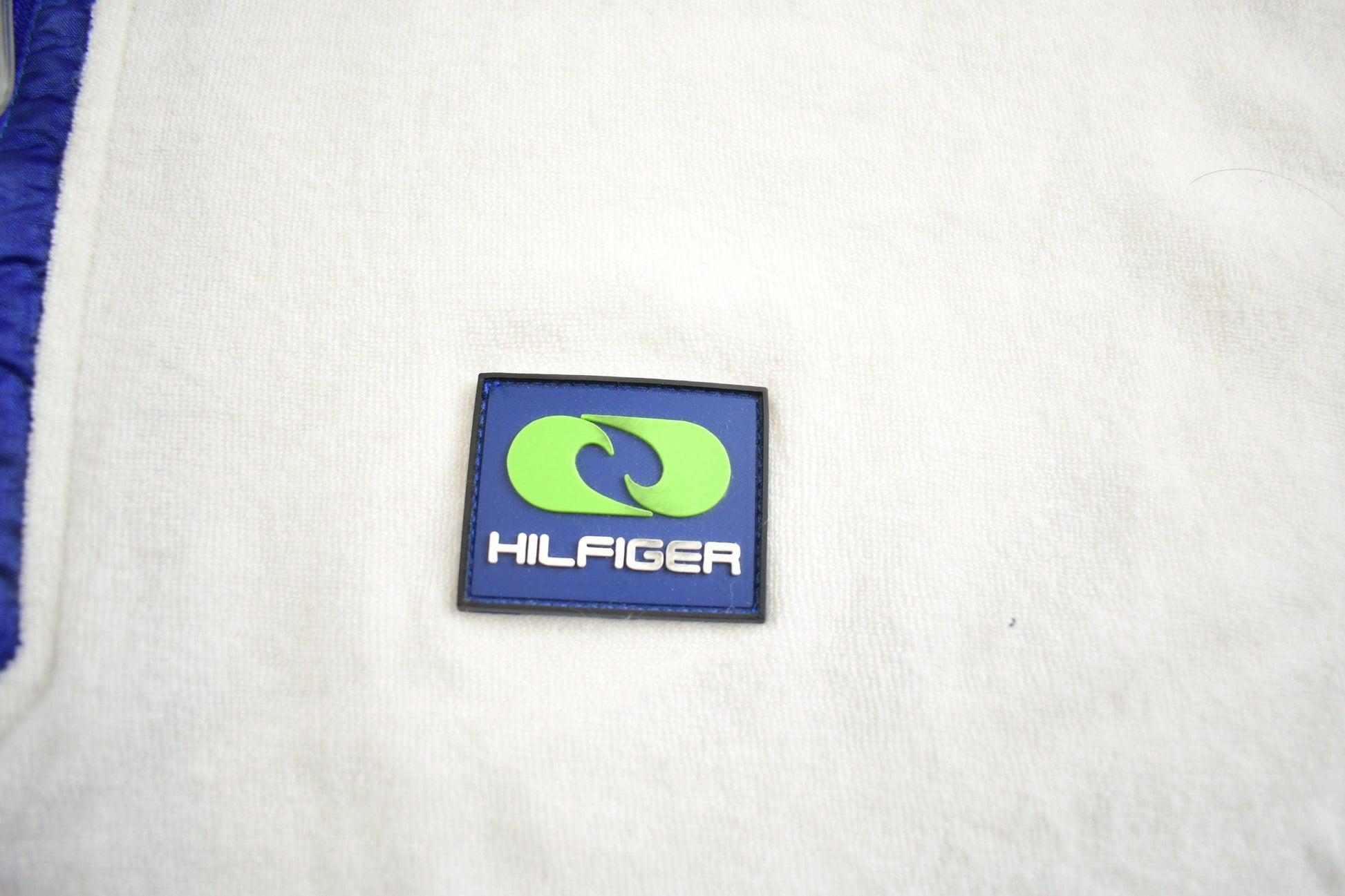 Vintage 1990s Tommy Hilfiger Embroidered Zip Up T-Shirt Men's XL from propervintagecanada