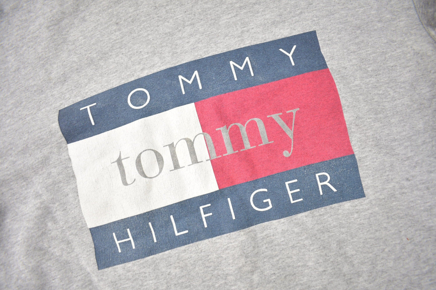 Vintage 1990s Tommy Hilfiger Flag Graphic Crewneck Sweatshirt Men's 2XL from propervintagecanada