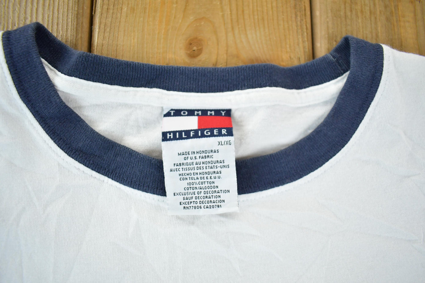 Vintage 1990s Tommy Hilfiger Flag Graphic T-Shirt Men's XL from propervintagecanada