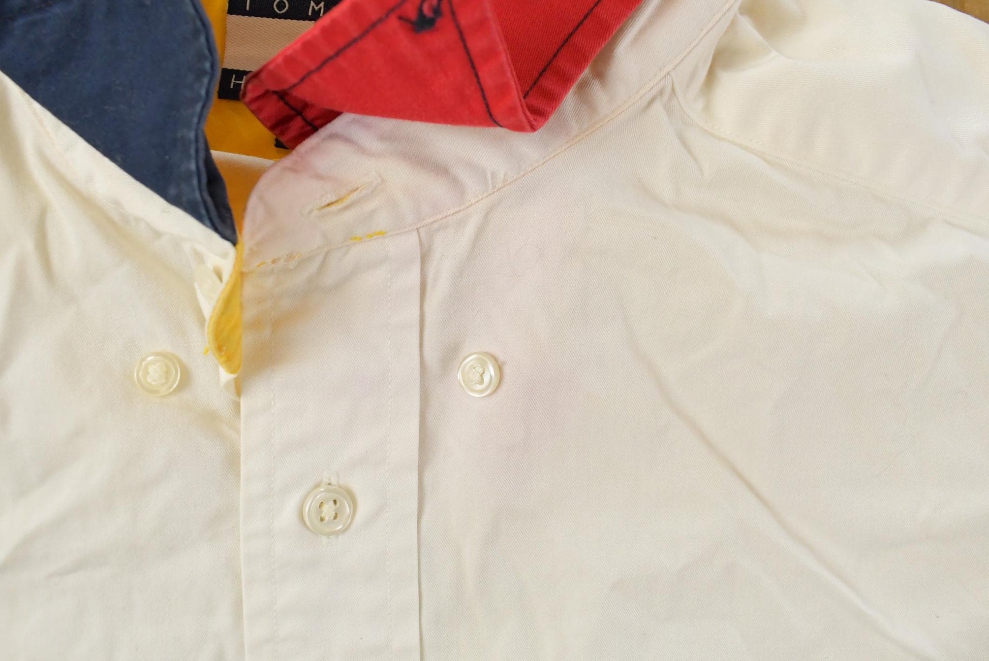 Vintage 1990s Tommy Hilfiger Flag Patch Button Up Shirt Men's Medium / 1990s Button Up / Vintage Tommy / 90s Style from propervintagecanada
