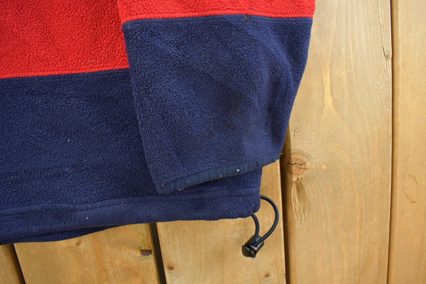 Vintage 1990s Tommy Hilfiger Flag Spellout Quarter Snap Fleece Sweater Men's XL from propervintagecanada