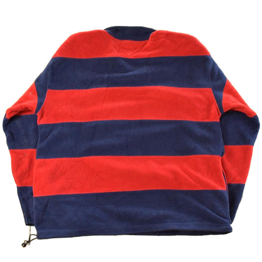 Vintage 1990s Tommy Hilfiger Flag Spellout Quarter Snap Fleece Sweater Men's XL from propervintagecanada