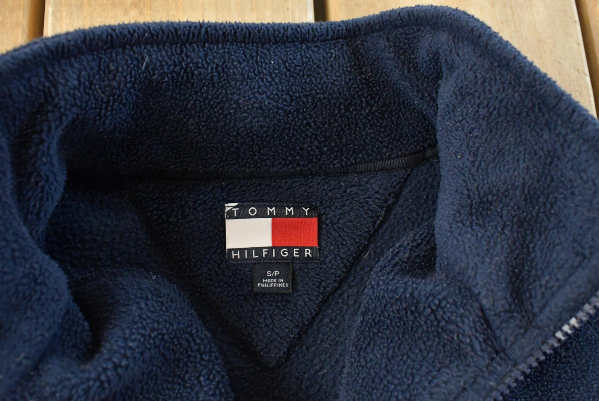 Vintage 1990s Tommy Hilfiger Flag Spellout Quarter Zip Fleece Sweater Men's S from propervintagecanada