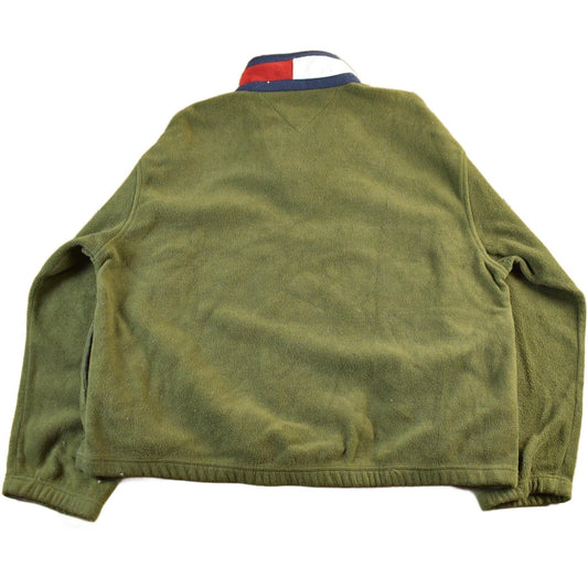 Vintage 1990s Tommy Hilfiger Flag Spellout Quarter Zip Fleece Sweater Men's XL from propervintagecanada