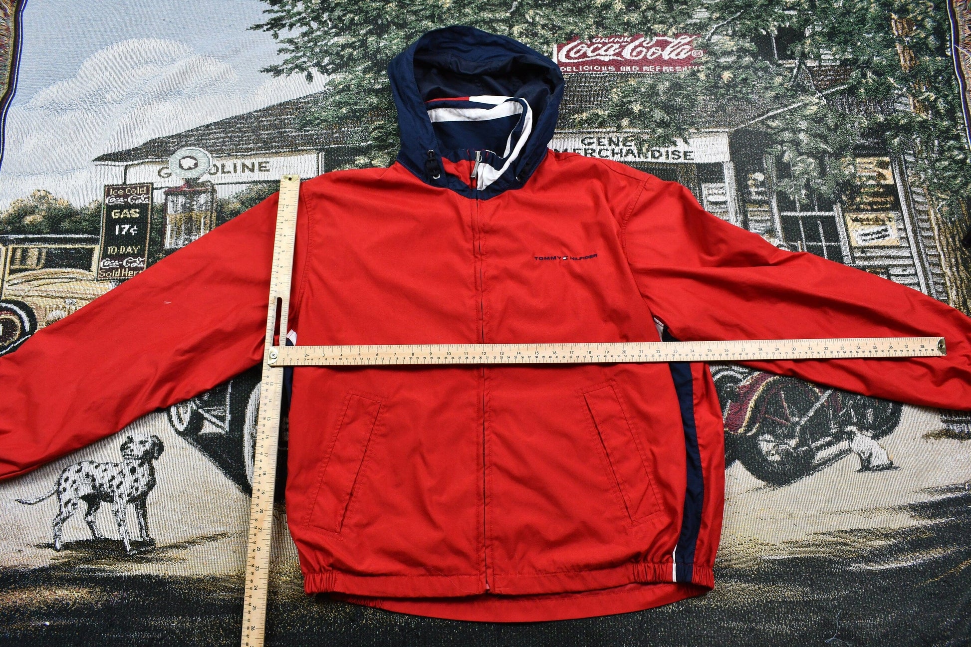 Vintage 1990s Tommy Hilfiger Full Zip Windbreaker Men's Large from propervintagecanada