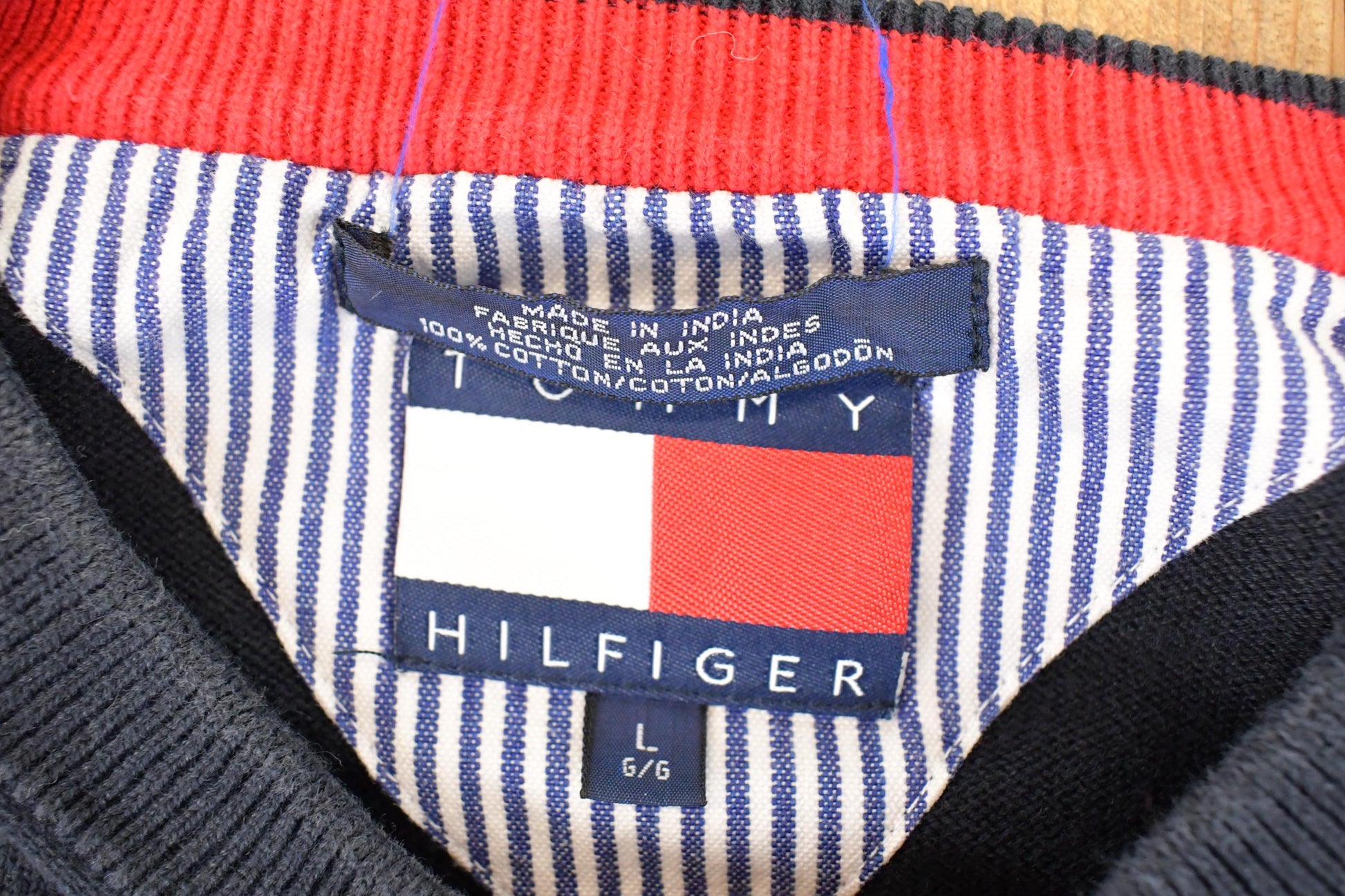Vintage 1990s Tommy Hilfiger Knit Crewneck Sweater Men's L from propervintagecanada